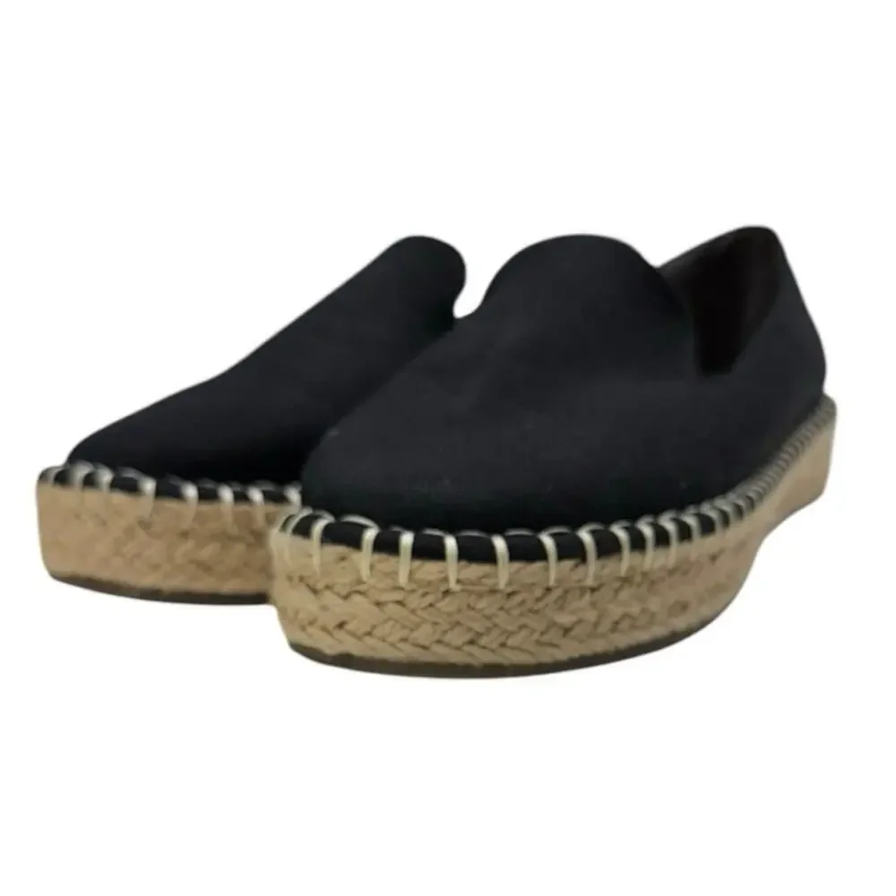 NWOT Joie Cara Espadrille Slip On Shoes in Black Canvas 8M